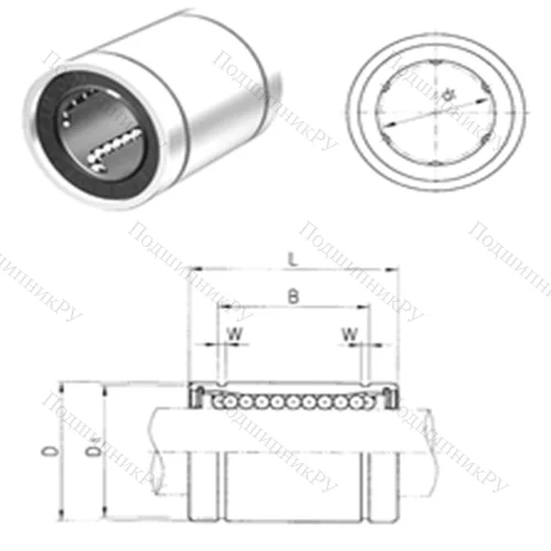 Подшипник шариковый линейный LME 40UU от производителя  Samick