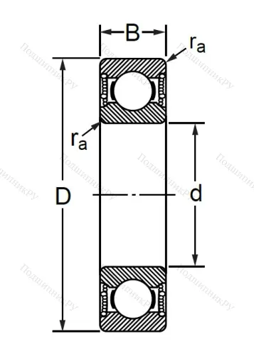 Шариковый однорядный подшипник 180203 (6203 2RS) в Барнауле