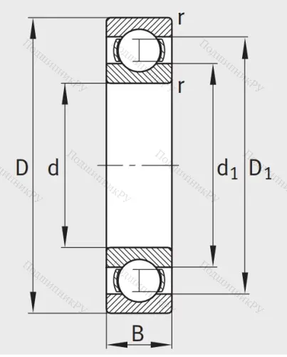 Однорядный шариковый подшипник 6224 C 3