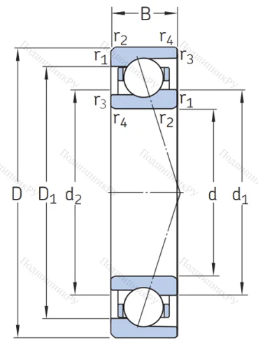 Сверхточный подшипник 71908 CE/HCP 4ADBA от производителя  SKF
