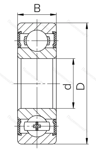Миниатюрный шариковый подшипник 180017 (607 2RS) в Барнауле