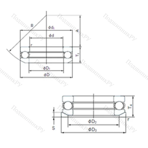 Подшипник шариковый упорный 53236U от производителя  NACHI Подшипник шариковый упорный 53236U от производителя  NACHI