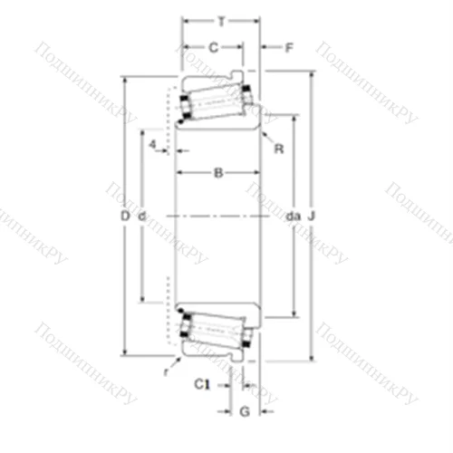 Подшипник роликовый радиально-упорный 131090/131150C от производителя  Gamet Подшипник роликовый радиально-упорный 131090/131150C от производителя  Gamet