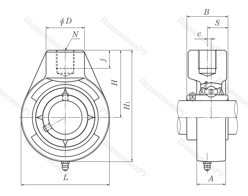 Подшипниковый узел UCHB 212 D 1 (UCHA 212) в Барнауле