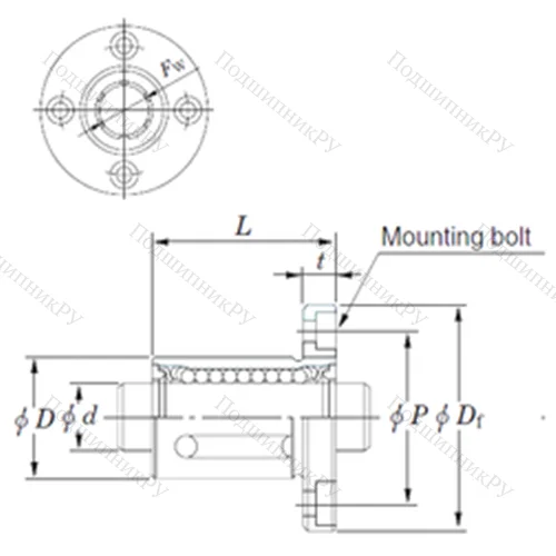Подшипник шариковый линейный SDMF 8 от производителя  KOYO
