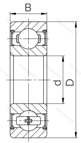 Шариковый однорядный подшипник 80105 (6005 ZZ) в Барнауле