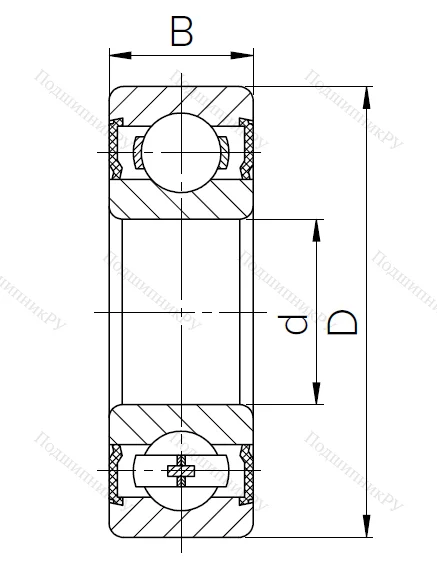 Шариковый однорядный подшипник 6-1180305 AC 17