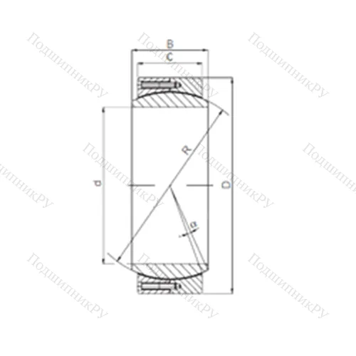 Подшипник скольжения сферический GE 340DW от производителя  ISO