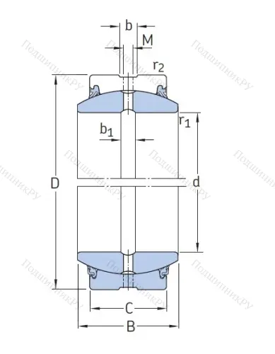 Шарнирный подшипник GE 40 ES 2RS от производителя  SKF Шарнирный подшипник GE 40 ES 2RS от производителя  SKF