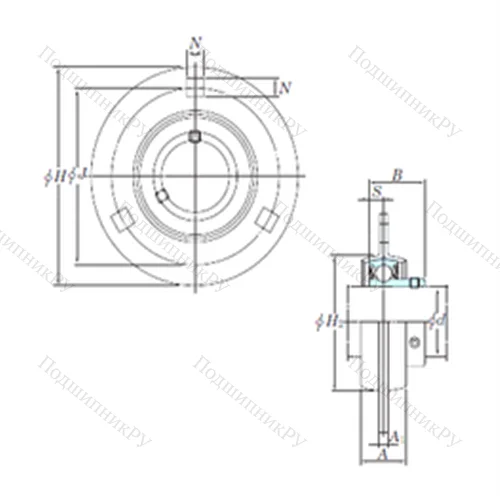Подшипниковый узел шариковый радиальный SBPF 206