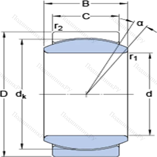 Радиальные сферические подшипники скольжения с контактными поверхностями сталь/сталь, требующие техобслуживания GE 30 C
