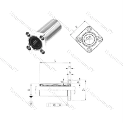 Подшипник шариковый линейный LMK 6L от производителя  Samick