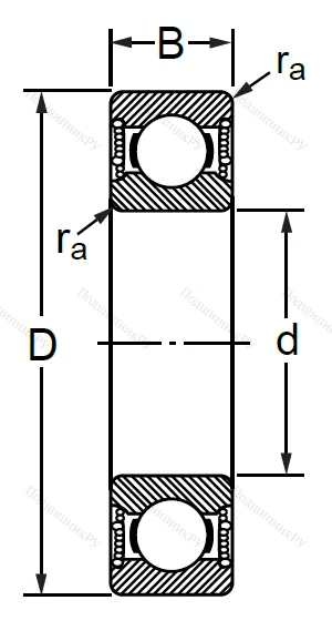 Шариковый однорядный подшипник 63003 2RS в Барнауле