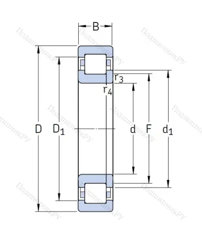 Роликовый цилиндрический подшипник NUP 210 ECP от производителя  SKF Роликовый цилиндрический подшипник NUP 210 ECP от производителя  SKF