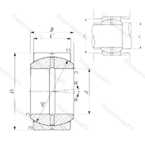 Подшипник скольжения сферический SB 90A