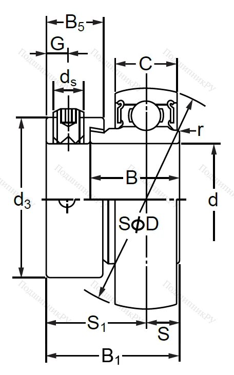 Корпусный подшипник SA 211 (AEL 211) в Барнауле
