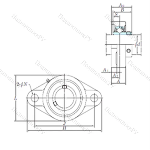 Подшипниковый узел шариковый радиальный UCFL 212-36 от производителя  KOYO