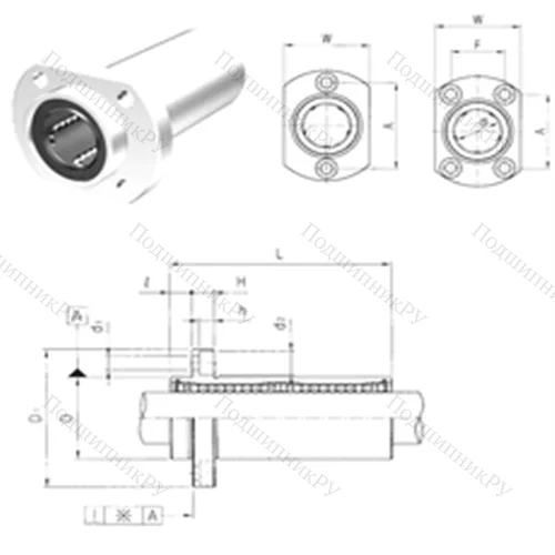 Подшипник шариковый линейный LMHP 6LUU от производителя  Samick
