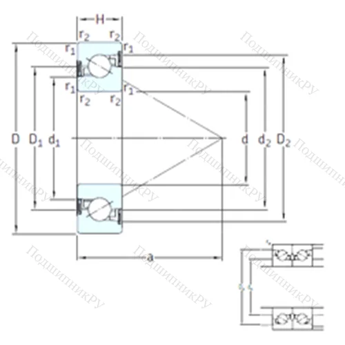 Подшипник шариковый упорно-радиальный BSD 4575 CG-2RZ