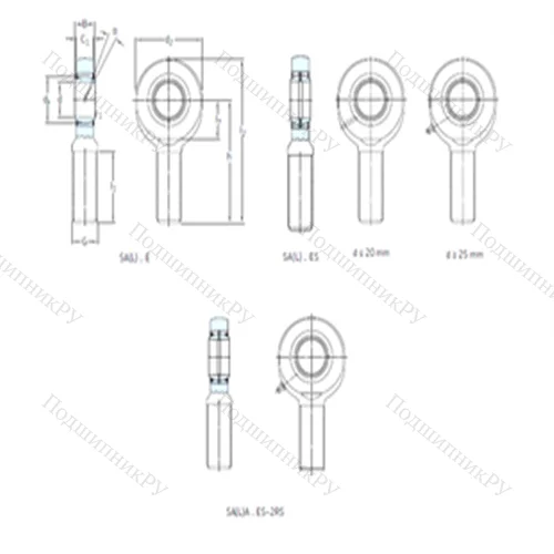 Подшипник скольжения сферический SA 15ES от производителя  SKF