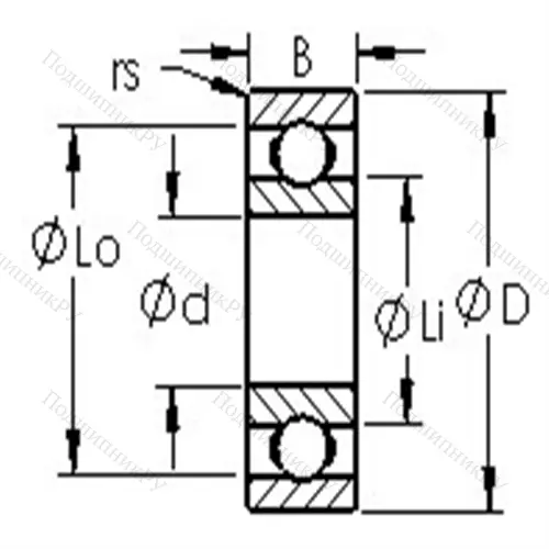 Подшипник шариковый радиальный серии R R 24 от производителя  AST Подшипник шариковый радиальный серии R R 24 от производителя  AST