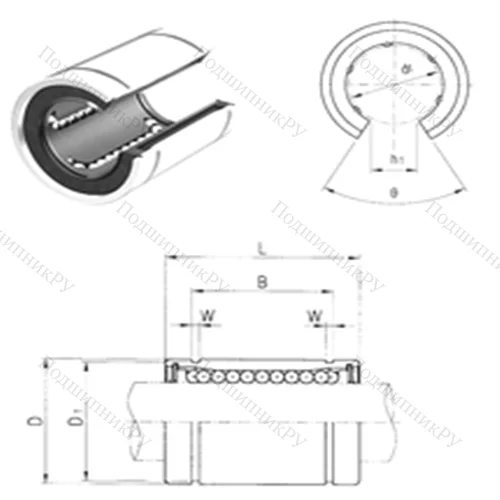 Подшипник шариковый линейный LME 12UUOP от производителя  Samick