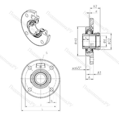 Подшипниковый узел шариковый радиальный EXFCE 216