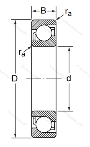 Радиально-упорный шариковый подшипник 7206 AC/DT (446206 Е ГОСТ) в Барнауле