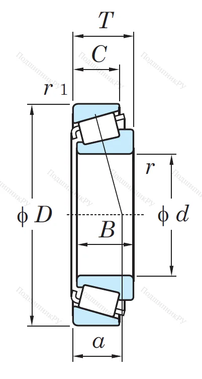 Конический роликовый подшипник 30312 DJR (31312)