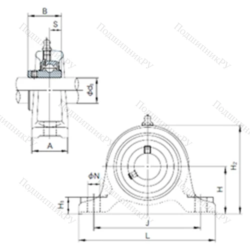 Подшипниковый узел шариковый радиальный UCIP 314