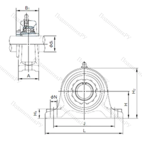 Подшипниковый узел шариковый радиальный UKIP 324+H 2324