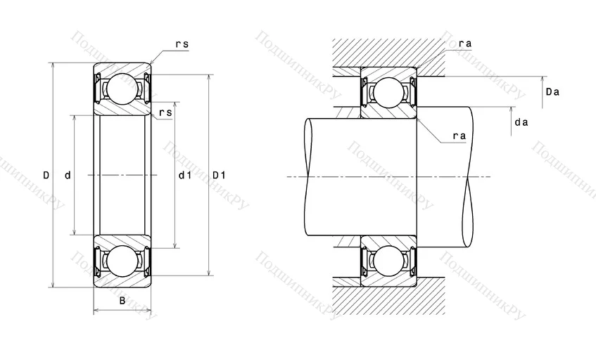 Высокотемпературный  подшипник 6210 FT 150ZZ
