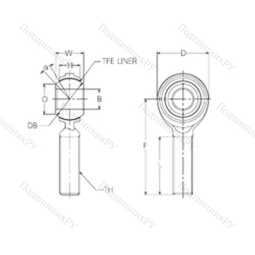 Подшипник скольжения сферический RBT 10E от производителя  NMB