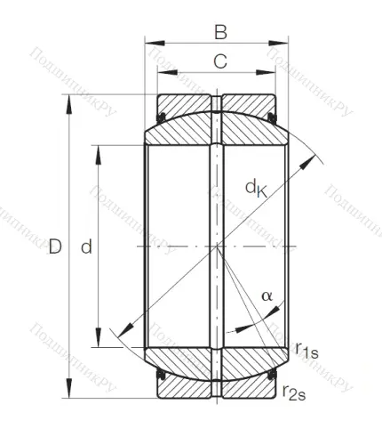 Шарнирный подшипник GE 40 DO 2RS от производителя  INA