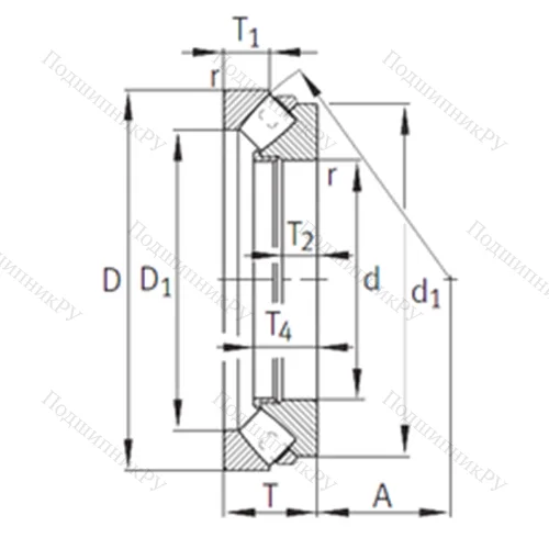 Подшипник роликовый упорно-радиальный 294/850-E 1-MB