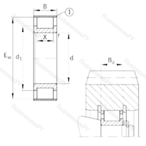 Подшипник роликовый радиальный RSL 182315-A от производителя  INA