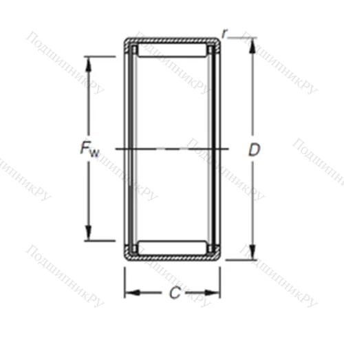 Подшипник игольчатый радиальный HK 3016