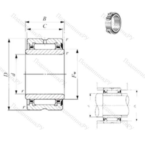 Подшипник игольчатый радиальный NA 4924U от производителя  IKO Подшипник игольчатый радиальный NA 4924U от производителя  IKO