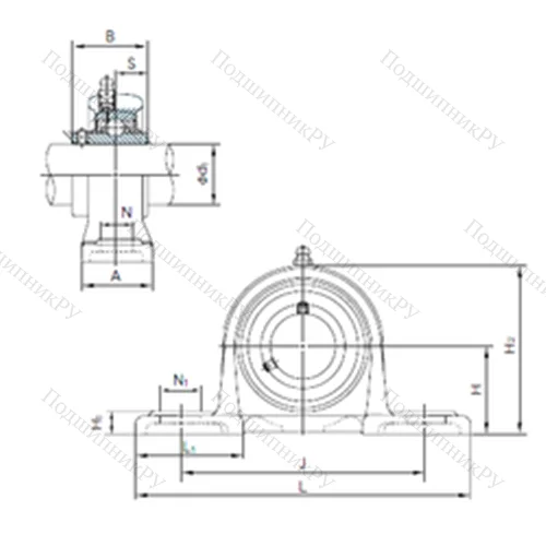 Подшипниковый узел шариковый радиальный MUCP 206