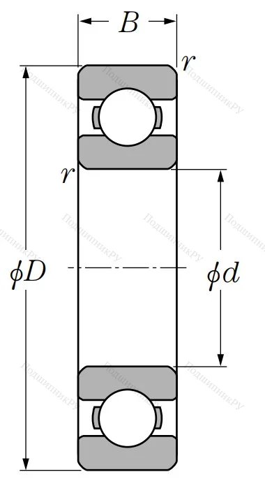 Шариковый однорядный подшипник 6-50305 А1Е (6305 N) в Барнауле