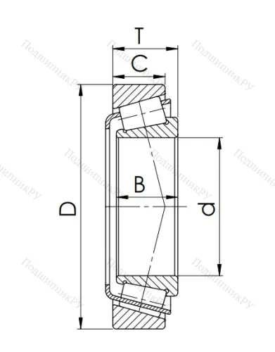Конический роликовый подшипник 7210 (30210) в Барнауле