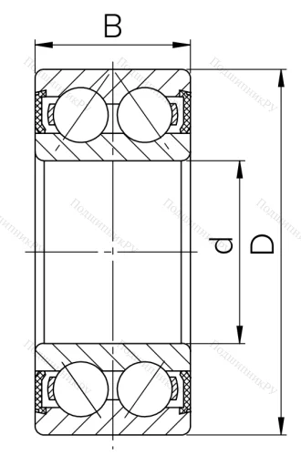 Радиально-упорный шариковый подшипник 3056208 2RS (3208 2RS) в Барнауле