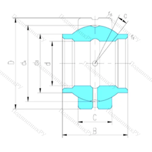 Подшипник скольжения сферический GEEW 16ES-2RS от производителя  LS Подшипник скольжения сферический GEEW 16ES-2RS от производителя  LS