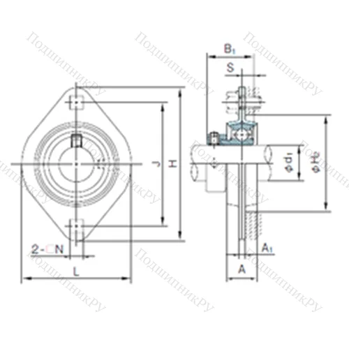 Подшипниковый узел шариковый радиальный KHPFL 207A