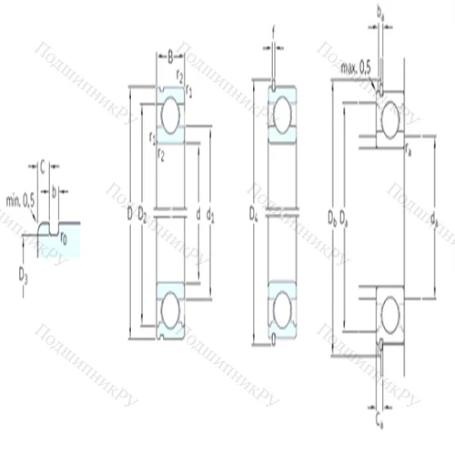 Подшипник шариковый радиальный 6408N