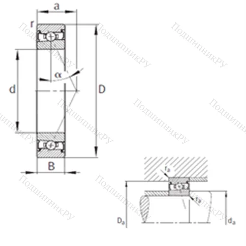 Подшипник шариковый радиально-упорный HSS 71924-E-T-P 4S
