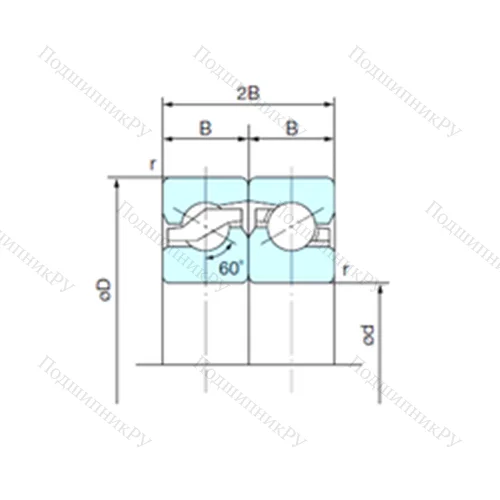 Подшипник шариковый упорно-радиальный спаренный 55TAB 10DF от производителя  NACHI