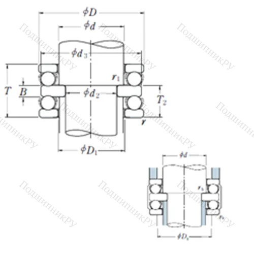 Подшипник шариковый упорный 52328X от производителя  NSK