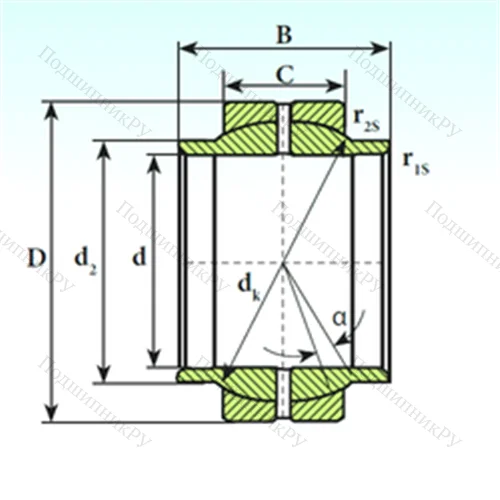 Подшипник скольжения сферический GEEW 16 ES от производителя  ISB Подшипник скольжения сферический GEEW 16 ES от производителя  ISB