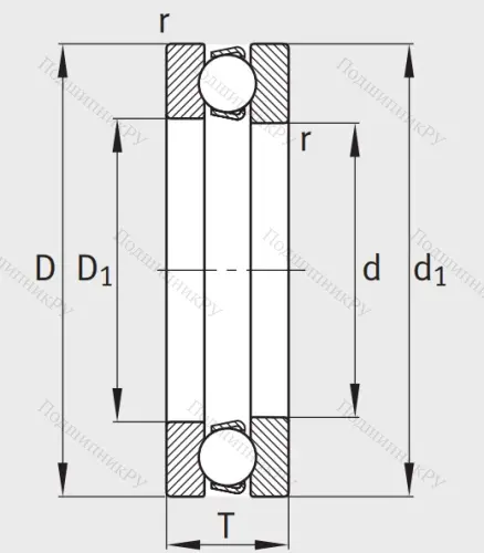 Упорный шариковый подшипник 51309